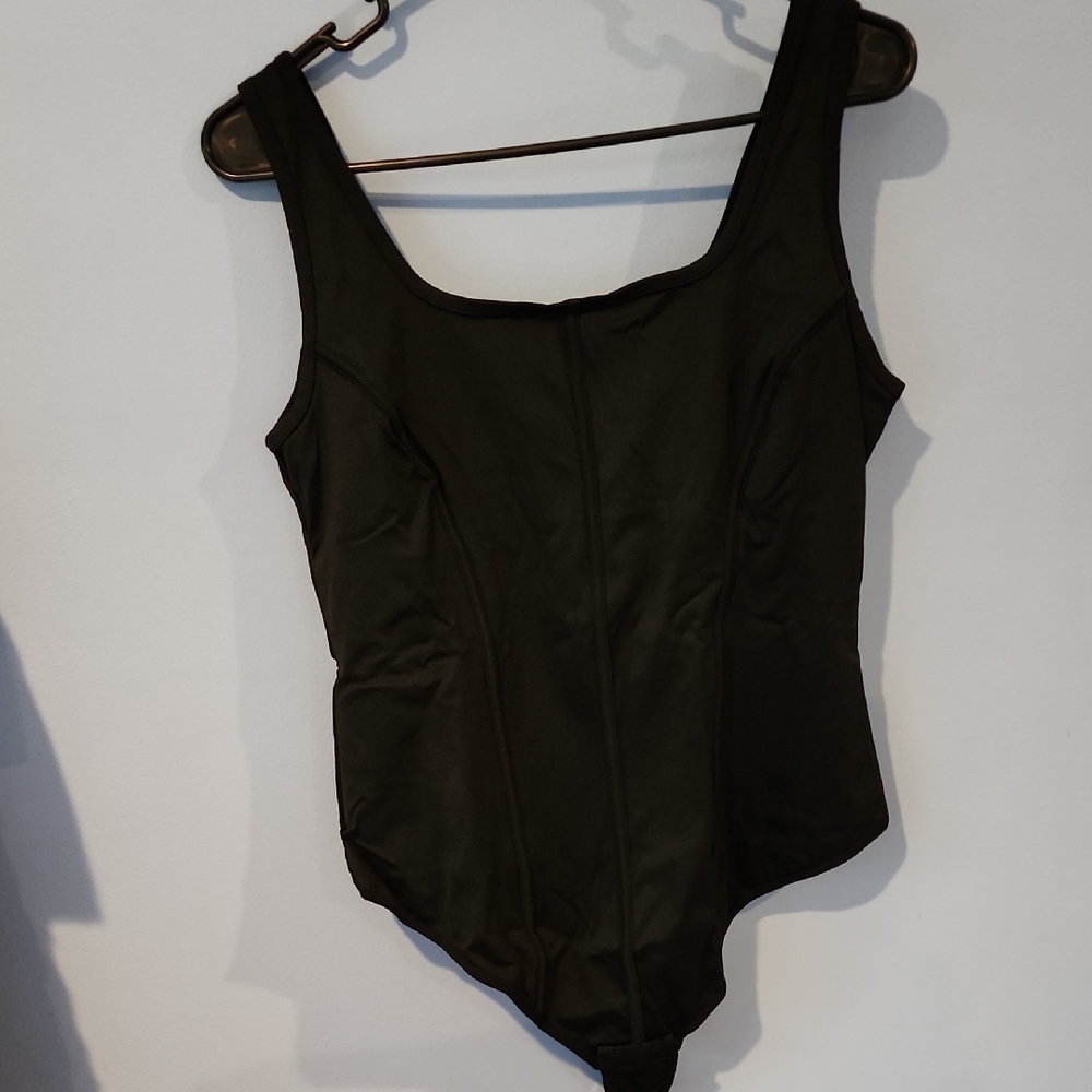 Shaping Black One-Piece Thong Bodysuit